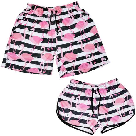 Kit Short Casal Izabella Helena Estampado Cordão Regular 2 Peças Flamingo Menor preço em Kit Short Casal Izabella Helena Estampado Cordão Regular 2 Peças Flamingo