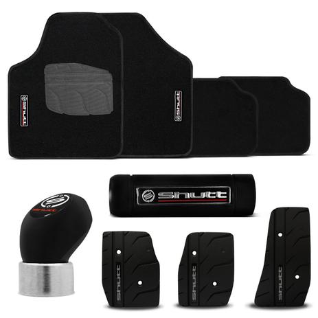 Kit Shutt Tapete Impermeável + Pedaleiras Esportivas + Manopla Câmbio Tuning + Manopla Freio Preto Menor preço em Kit Shutt Tapete Impermeável + Pedaleiras Esportivas + Manopla Câmbio Tuning + Manopla Freio Preto
