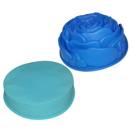 Kit Silicone Cozinha 2 Forma Doce Torta Flor Redonda Azul (kit2-sili-6-11) - Braslu Menor preço em Kit Silicone Cozinha 2 Forma Doce Torta Flor Redonda Azul (kit2-sili-6-11) - Braslu