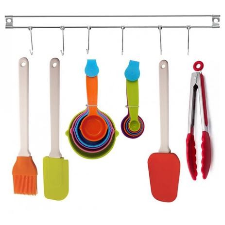 Kit Silicone Culinária 14 Peças Medidores, Espátulas, Pincel, Pegador e Suporte Inox de Parede Yazi Menor preço em Kit Silicone Culinária 14 Peças Medidores, Espátulas, Pincel, Pegador e Suporte Inox de Parede Yazi