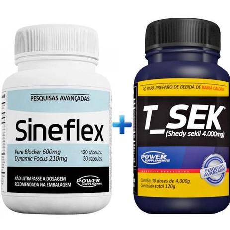 Kit - Sineflex 150 Caps + T_Sek 120g - Power Supplements Menor preço em Kit - Sineflex 150 Caps + T_Sek 120g - Power Supplements
