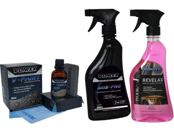 Kit Sio2 V paint vitrificador e revelax - Vonixx Menor preço em Kit Sio2 V paint vitrificador e revelax - Vonixx