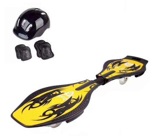 Kit Skate Boy Radical Amarelo com Kit de Proteção Infantil - Fênix Menor preço em Kit Skate Boy Radical Amarelo com Kit de Proteção Infantil - Fênix