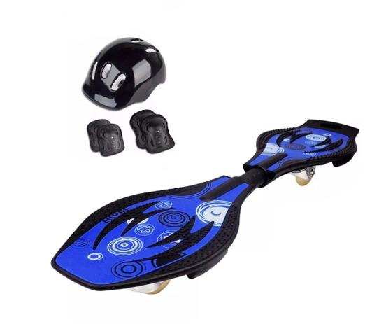 Kit Skate Boy Radical Azul com Kit de Proteção Preto - Fênix Menor preço em Kit Skate Boy Radical Azul com Kit de Proteção Preto - Fênix