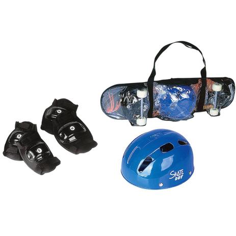 Kit skate infantil reforçado grande 80x20cm com kit proteção capacete joelheira completo - Gimp Menor preço em Kit skate infantil reforçado grande 80x20cm com kit proteção capacete joelheira completo - Gimp
