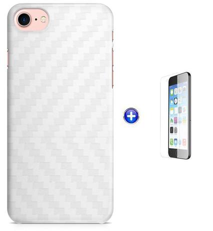 Kit Skin Adesivo Protetor 4D Fibra de Carbono iPhone 7 + Pel Vidro (Branco) - Bd cases é boa?