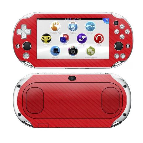 Kit Skin Adesivo Protetor 4D Fibra de Carbono PS VITA Playstation 2000 Slim (4D Vermelho) - Bd cases Menor preço em Kit Skin Adesivo Protetor 4D Fibra de Carbono PS VITA Playstation 2000 Slim (4D Vermelho) - Bd cases