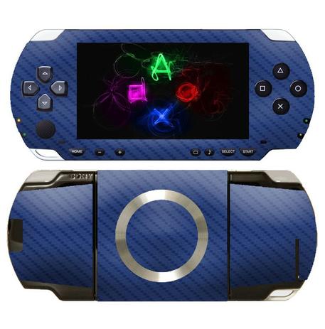 Kit Skin Adesivo Protetor 4D Fibra de Carbono PSP 1000 Fat (4D Azul) - Bd cases Menor preço em Kit Skin Adesivo Protetor 4D Fibra de Carbono PSP 1000 Fat (4D Azul) - Bd cases