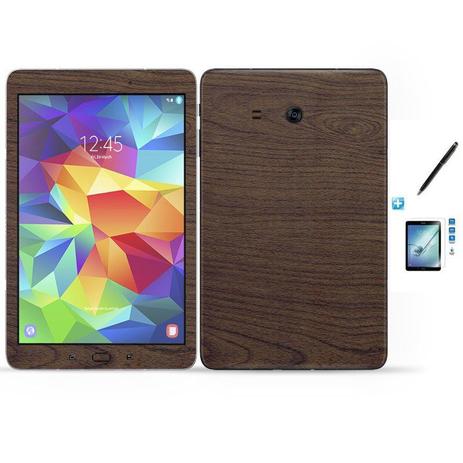 Kit Skin Adesivo Protetor Galaxy Tab E - T560/T561 / Caneta Touch + Pel Vidro (Madeira) - Skin t18 Menor preço em Kit Skin Adesivo Protetor Galaxy Tab E - T560/T561 / Caneta Touch + Pel Vidro (Madeira) - Skin t18