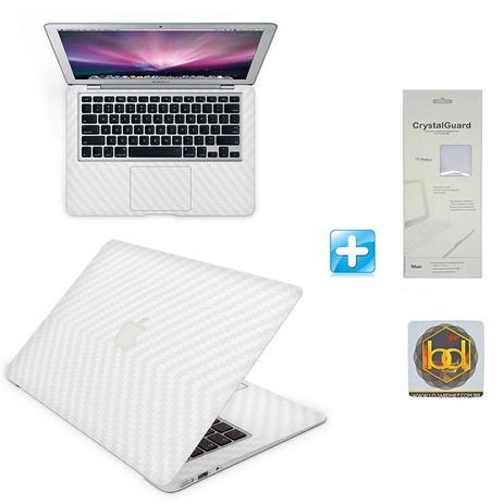 Kit Skin Adesivo Protetor Macbook Air 13,3” 4D Fibra de Carbono + Protetor de Teclado Transparente + Brinde (Branco) - Bd cases Menor preço em Kit Skin Adesivo Protetor Macbook Air 13,3” 4D Fibra de Carbono + Protetor de Teclado Transparente + Brinde (Branco) - Bd cases