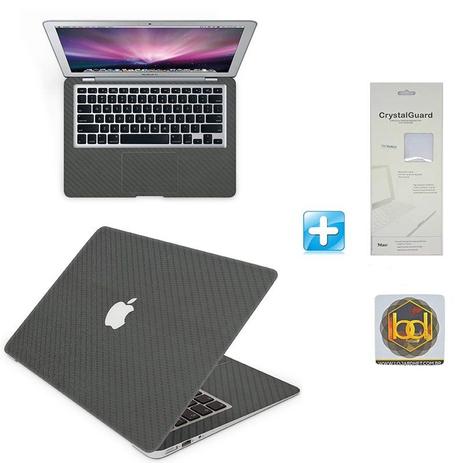 Kit Skin Adesivo Protetor Macbook Air 13,3” 4D Fibra de Carbono + Protetor de Teclado Transparente + Brinde (Cinza) - Bd cases Menor preço em Kit Skin Adesivo Protetor Macbook Air 13,3” 4D Fibra de Carbono + Protetor de Teclado Transparente + Brinde (Cinza) - Bd cases