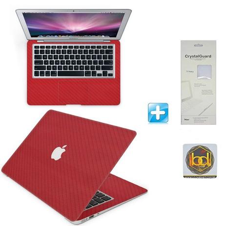 Kit Skin Adesivo Protetor Macbook Air 13,3” 4D Fibra de Carbono + Protetor de Teclado Transparente + Brinde (Vermelho) - Bd cases é boa?