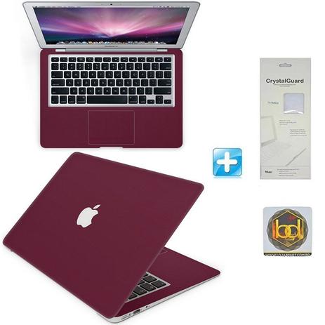 Kit Skin Adesivo Protetor Macbook Air 13,3” + Protetor de Teclado Transparente + Brinde (Vinho) - Bd cases é boa?