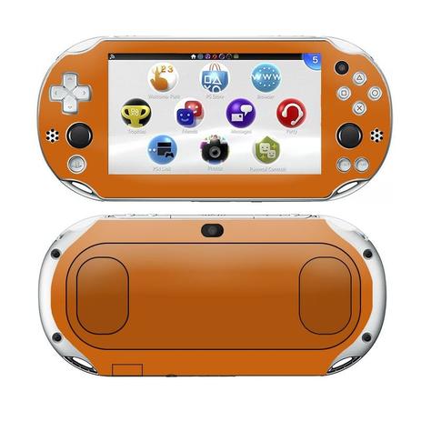 Menor preço em Kit Skin Adesivo Protetor PS VITA Playstation 2000 Slim (Laranja) - Bd cases