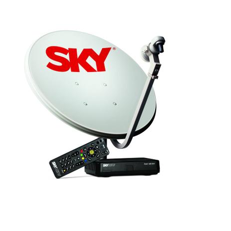 Kit Sky Pré Pago com Receptor + Miniparabólica Menor preço em Kit Sky Pré Pago com Receptor + Miniparabólica