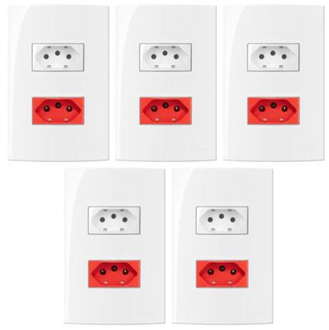 Kit Sleek 05 Conjunto 4x2 2 Posições - Tomada 10a e 20a Vermelha MARGIRIUS Menor preço em Kit Sleek 05 Conjunto 4x2 2 Posições - Tomada 10a e 20a Vermelha MARGIRIUS