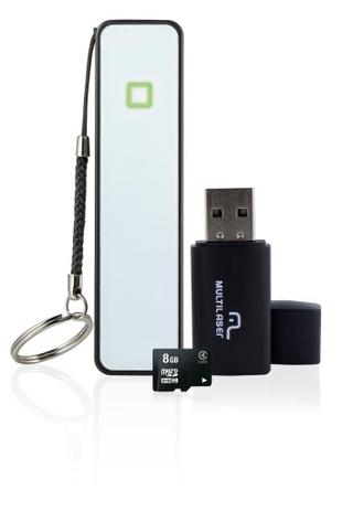 Kit Smartphone: Power Bank + Cartão de Memória 8gb e leitor tipo pendrivre MC200 - Multilaser Menor preço em Kit Smartphone: Power Bank + Cartão de Memória 8gb e leitor tipo pendrivre MC200 - Multilaser