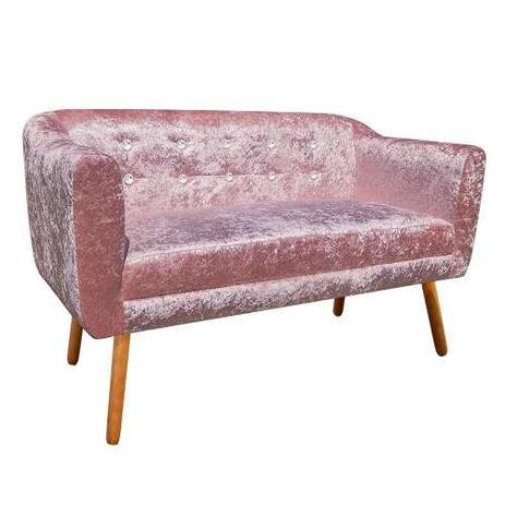 Kit Sofá Retrô Namoradeira 2 Lugares e 02 Poltronas Julia Acetinado Rose com Strass - DRossi é boa?