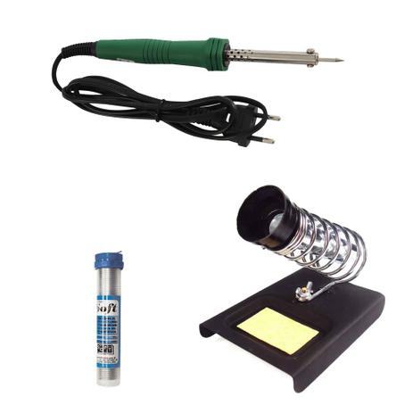 Kit Solda Suporte + Ferro Solda 40w + Tudo de Solda Estanho - Brasfort é boa?