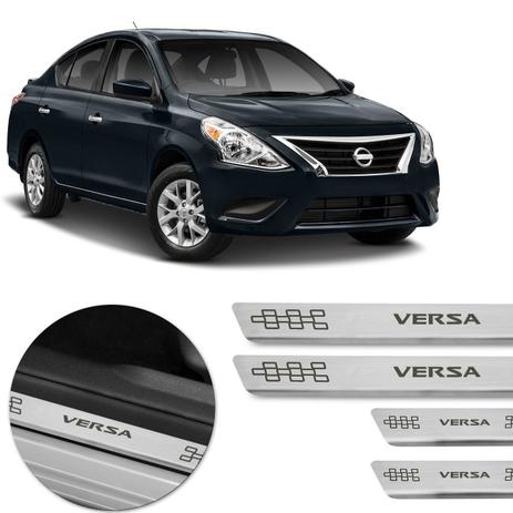 Kit Soleira Aço Inox Curvada Nissan Versa 15 a18 Escovado Grafia Marrom 4 Peças Excelente Fixação - Marçon é boa?
