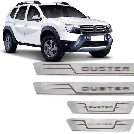 Kit Soleira Aço Inox Reta Renault Duster 11 a 18 Escovado Grafia Marrom 4 Peças Excelente Fixação - Marçon é ruim? Kit Soleira Aço Inox Reta Renault Duster 11 a 18 Escovado Grafia Marrom 4 Peças Excelente Fixação - Marçon é boa?