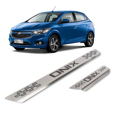 Kit Soleira Chevrolet Onix 4P Inox - Marçon Menor preço em Kit Soleira Chevrolet Onix 4P Inox - Marçon