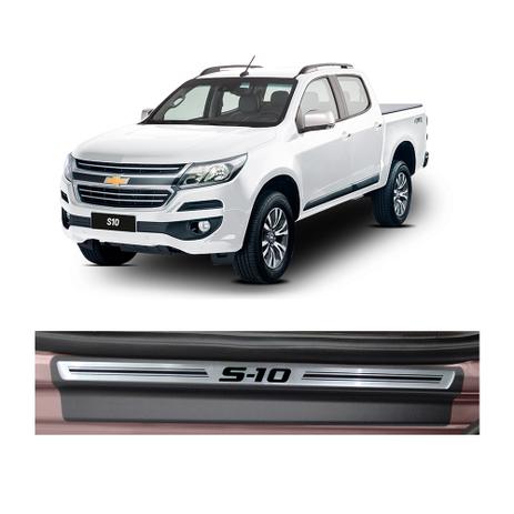 Kit Soleira Chevrolet S10 Premium Aço Escovado Resinado 2012 a 2015 4 - Np Menor preço em Kit Soleira Chevrolet S10 Premium Aço Escovado Resinado 2012 a 2015 4 - Np