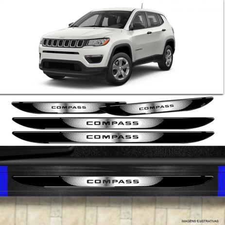 Kit Soleira Da Porta Jeep Compass Com Black Over - Sportinox Menor preço em Kit Soleira Da Porta Jeep Compass Com Black Over - Sportinox