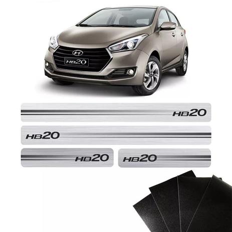 Kit Soleira Escovada Hb20 2013 A 2019 Com Protetor de Porta - Sportinox Menor preço em Kit Soleira Escovada Hb20 2013 A 2019 Com Protetor de Porta - Sportinox
