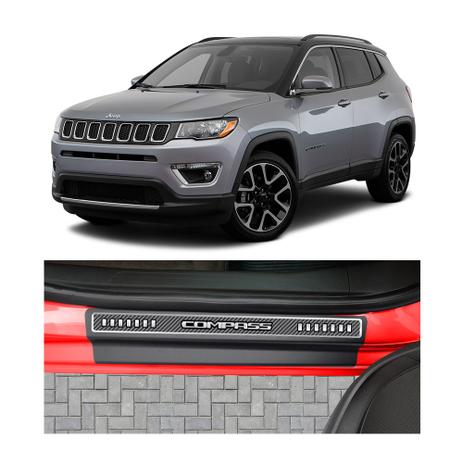 Kit Soleira Jeep Compass 4 Portas Carbono - Np Menor preço em Kit Soleira Jeep Compass 4 Portas Carbono - Np