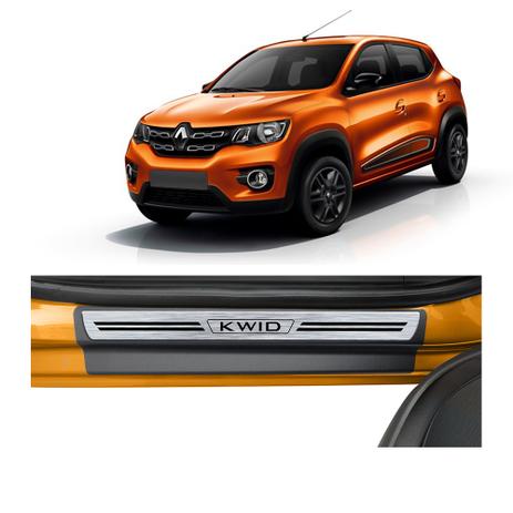 Kit Soleira Renault KWID 4P Premium Aço Escovado Resinado - Np Menor preço em Kit Soleira Renault KWID 4P Premium Aço Escovado Resinado - Np
