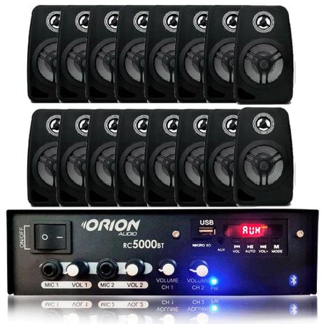 Kit Som Ambiente 300w Bluetooth +16 Caixas Parede Pretas - ORION Menor preço em Kit Som Ambiente 300w Bluetooth +16 Caixas Parede Pretas - ORION