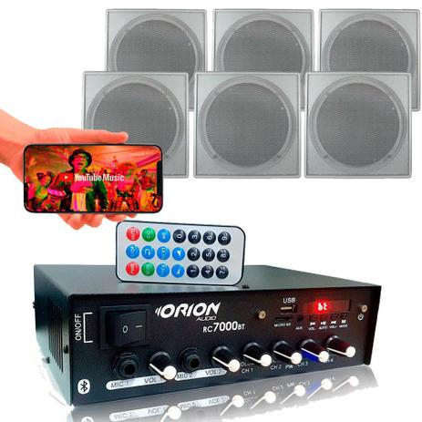 Kit Som Ambiente 4 Canal 500 Watts + 6 Arandela Br Quadrada - ORION Menor preço em Kit Som Ambiente 4 Canal 500 Watts + 6 Arandela Br Quadrada - ORION