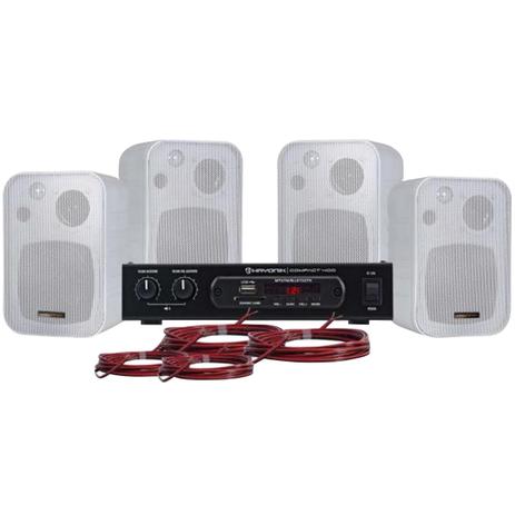Kit Som Ambiente 400W Branco HAYONIK AMBIENCE 4000 Menor preço em Kit Som Ambiente 400W Branco HAYONIK AMBIENCE 4000