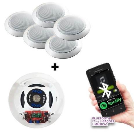 Kit Som Ambiente Bluetooth 1 Caixa Ativa + 5 passiva De Embutir - Orion Menor preço em Kit Som Ambiente Bluetooth 1 Caixa Ativa + 5 passiva De Embutir - Orion