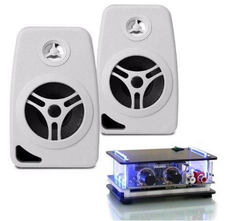 Kit som ambiente receiver slim 2 caixas de som brancas - Orion Menor preço em Kit som ambiente receiver slim 2 caixas de som brancas - Orion