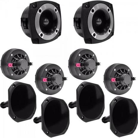 Kit Som Automotivo 120W RMS 8 Ohms 4 DRIVERS + 4 CORNETAS CURTAS + 2 SUPER TWEETERS ORION - Marca Menor preço em Kit Som Automotivo 120W RMS 8 Ohms 4 DRIVERS + 4 CORNETAS CURTAS + 2 SUPER TWEETERS ORION - Marca