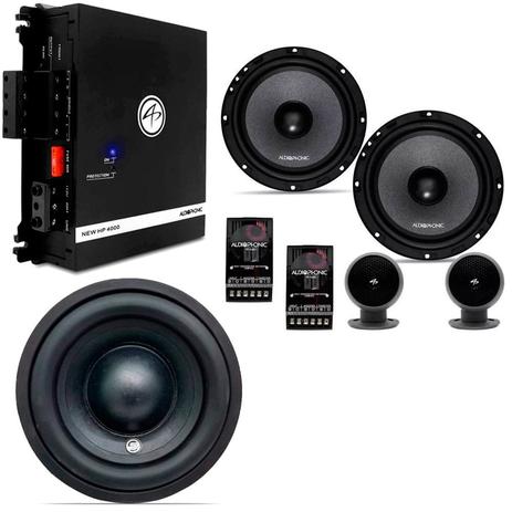 Kit Som Automotivo 510W RMS com Amplificador, Kit 2 Vias 6.5 e Subwoofer 10 - Audiophonic Menor preço em Kit Som Automotivo 510W RMS com Amplificador, Kit 2 Vias 6.5 e Subwoofer 10 - Audiophonic