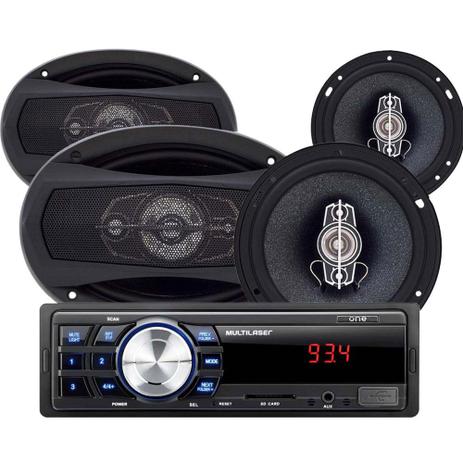 Kit Som Automotivo Multilaser Rádio MP3 + 2 Alto-Falantes 6” + 2 Alto-Falantes 6X9 AU955 Menor preço em Kit Som Automotivo Multilaser Rádio MP3 + 2 Alto-Falantes 6” + 2 Alto-Falantes 6X9 AU955
