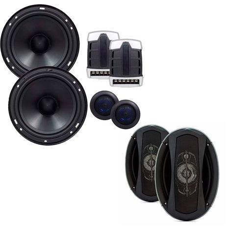 Kit Som Automotivo Quadriaxial + 2 Kit Auto Falantes 2 Vias - Sp acessórios Menor preço em Kit Som Automotivo Quadriaxial + 2 Kit Auto Falantes 2 Vias - Sp acessórios