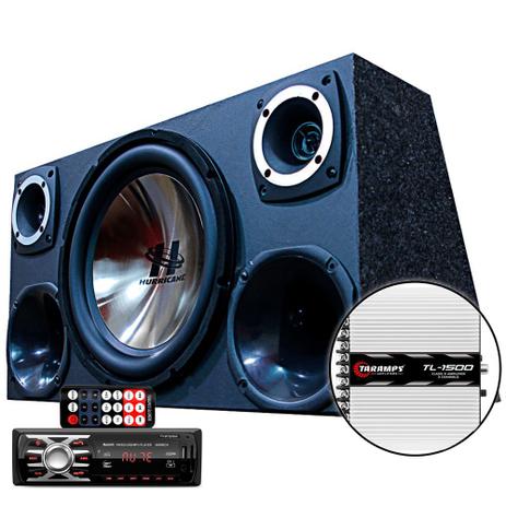 Kit Som Caixa Trio Sub Hurricane Aparelho Bluetooth Taramps - OESTESOM Menor preço em Kit Som Caixa Trio Sub Hurricane Aparelho Bluetooth Taramps - OESTESOM