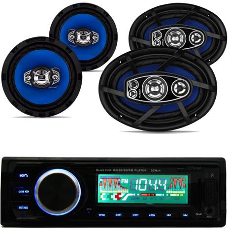 Kit Som Carro Radio Mp3 Bluetooth + Falante 6 Pol + 6x9 310w - Orion Menor preço em Kit Som Carro Radio Mp3 Bluetooth + Falante 6 Pol + 6x9 310w - Orion