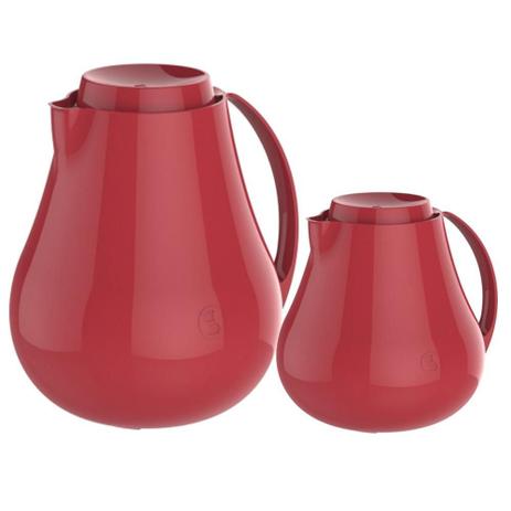 Kit Sonettto 02 Bules Térmicos 400 e 750 ml Vermelho Soprano Menor preço em Kit Sonettto 02 Bules Térmicos 400 e 750 ml Vermelho Soprano