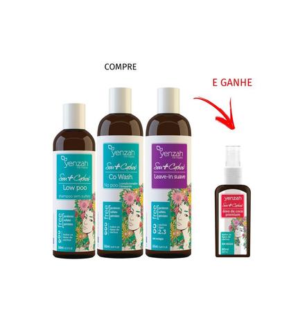 Kit Sou+Cachos 2 e 3 - Compre o Kit e Ganhe 1 Óleo de Coco Premium 60ml - Yenzah Menor preço em Kit Sou+Cachos 2 e 3 - Compre o Kit e Ganhe 1 Óleo de Coco Premium 60ml - Yenzah