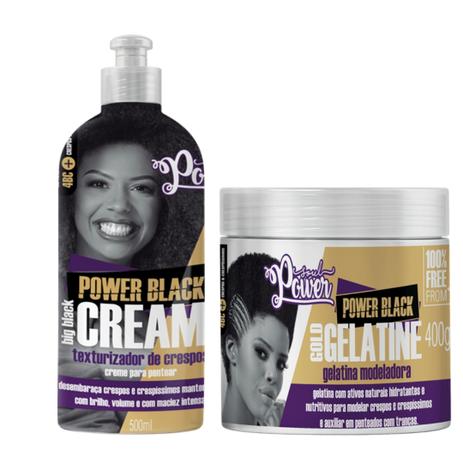 Kit Soul Power Black Cabelos Crespos 2 itens Menor preço em Kit Soul Power Black Cabelos Crespos 2 itens