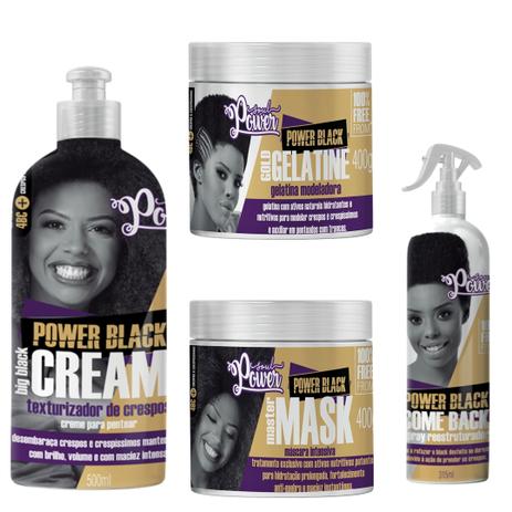 Kit Soul Power Black Cabelos Crespos 4 Itens Menor preço em Kit Soul Power Black Cabelos Crespos 4 Itens