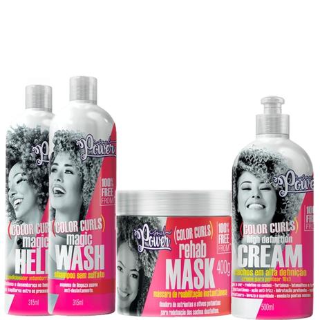 Kit Soul Power Color Curls Cabelos Definidos 4 Intes Menor preço em Kit Soul Power Color Curls Cabelos Definidos 4 Intes