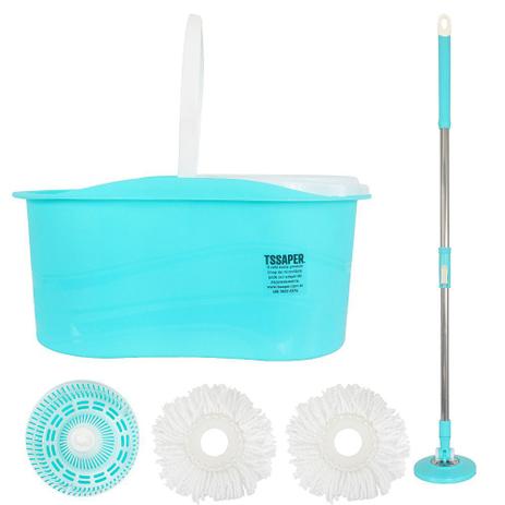 Kit Spin Mop De Limpeza Com Esfregao Balde Centrifugador Mop Com Rotação 360 + Refil S-6 - Goldmania Menor preço em Kit Spin Mop De Limpeza Com Esfregao Balde Centrifugador Mop Com Rotação 360 + Refil S-6 - Goldmania