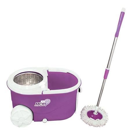 Kit spin mop de limpeza em inox balde com esfregao rodinhas dispenser e puxador vassoura com centrif - Gimp é boa?
