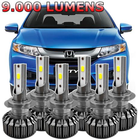Kit Super Led Honda City 2015 2016 2017 Farol E Milha 6000k - Dmax Menor preço em Kit Super Led Honda City 2015 2016 2017 Farol E Milha 6000k - Dmax
